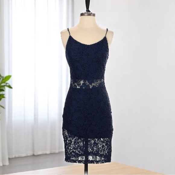 Aqua Cocktail Lace Dress l SIZE XS - Picture 1 of 4